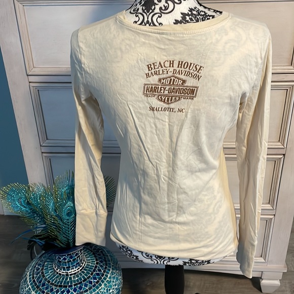 Womens  Harley  Davidson, color block bling, canvas, shirt, small - Picture 3 of 8